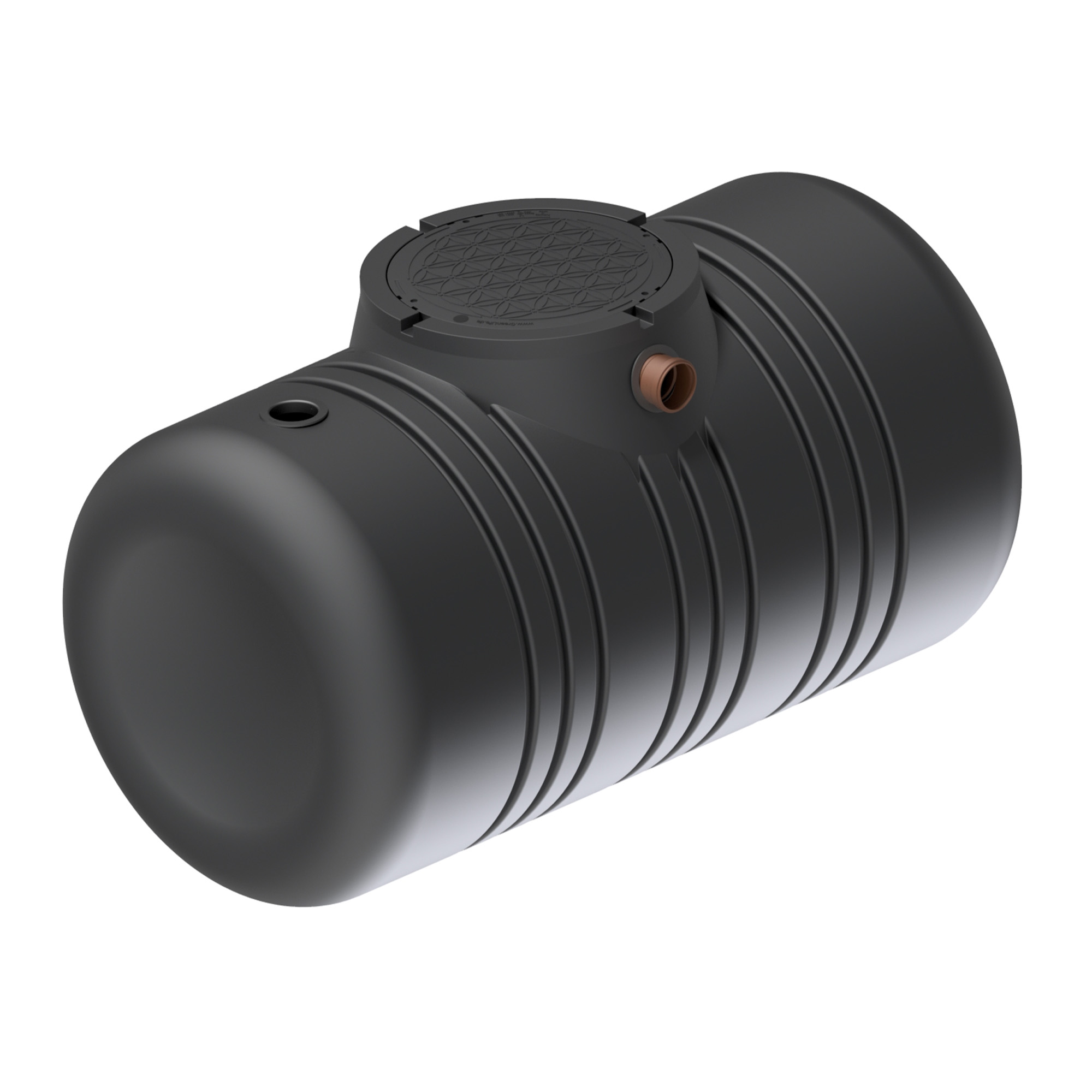 Erdtank 2100l mit Zulaufberuhiger – Ansicht