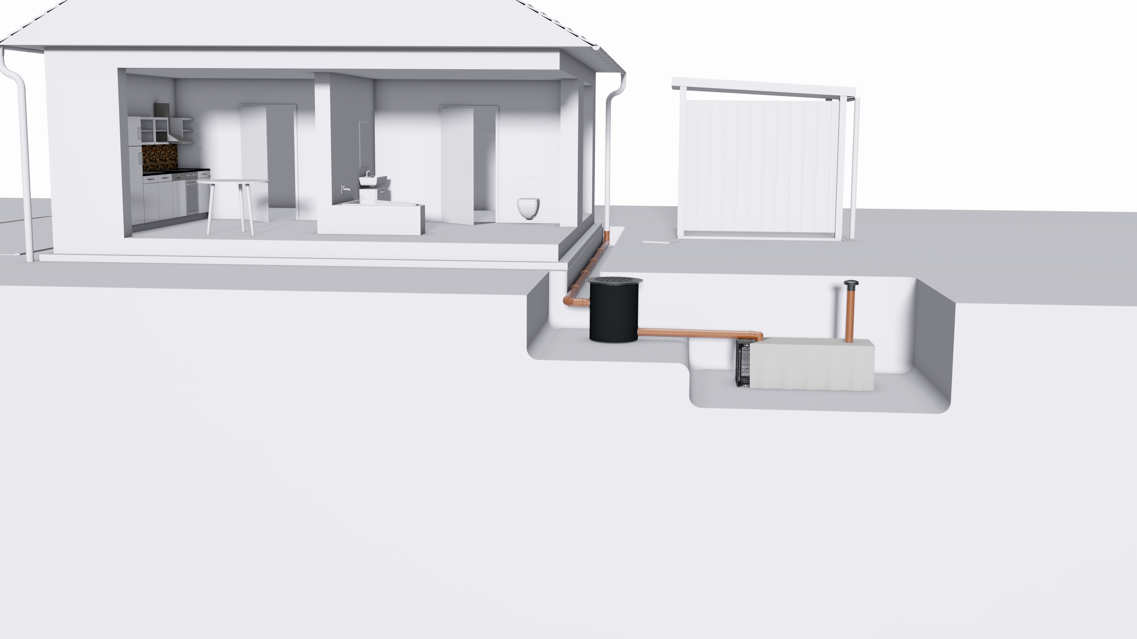 beispiel anlage Nutzung Regenwasser, mit Versickerungsvorfilter