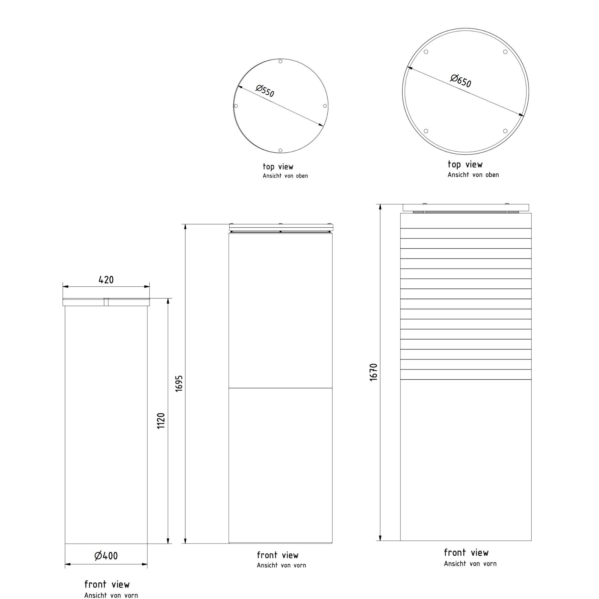 technische zeichnung abwassertank