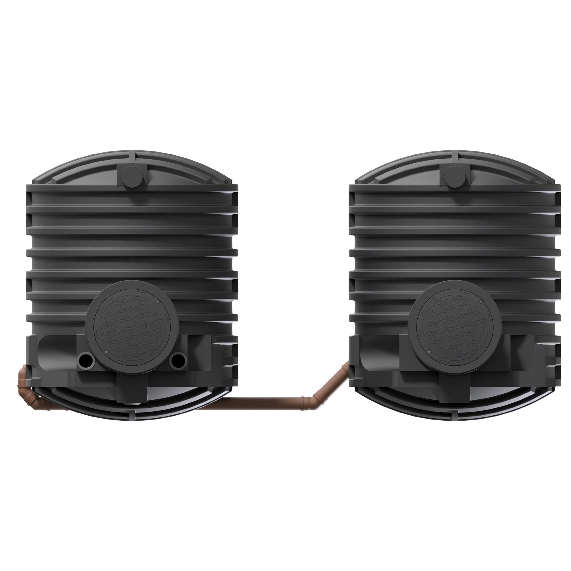 zwei verbundene Erdtanks à 9400 Liter in der Draufsicht