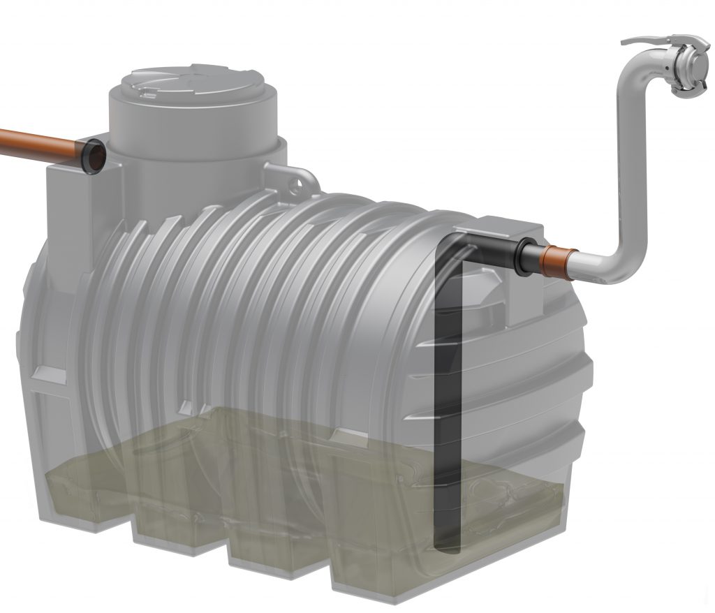 vorrichtung an wassertank für schwanenhals zum absaugen