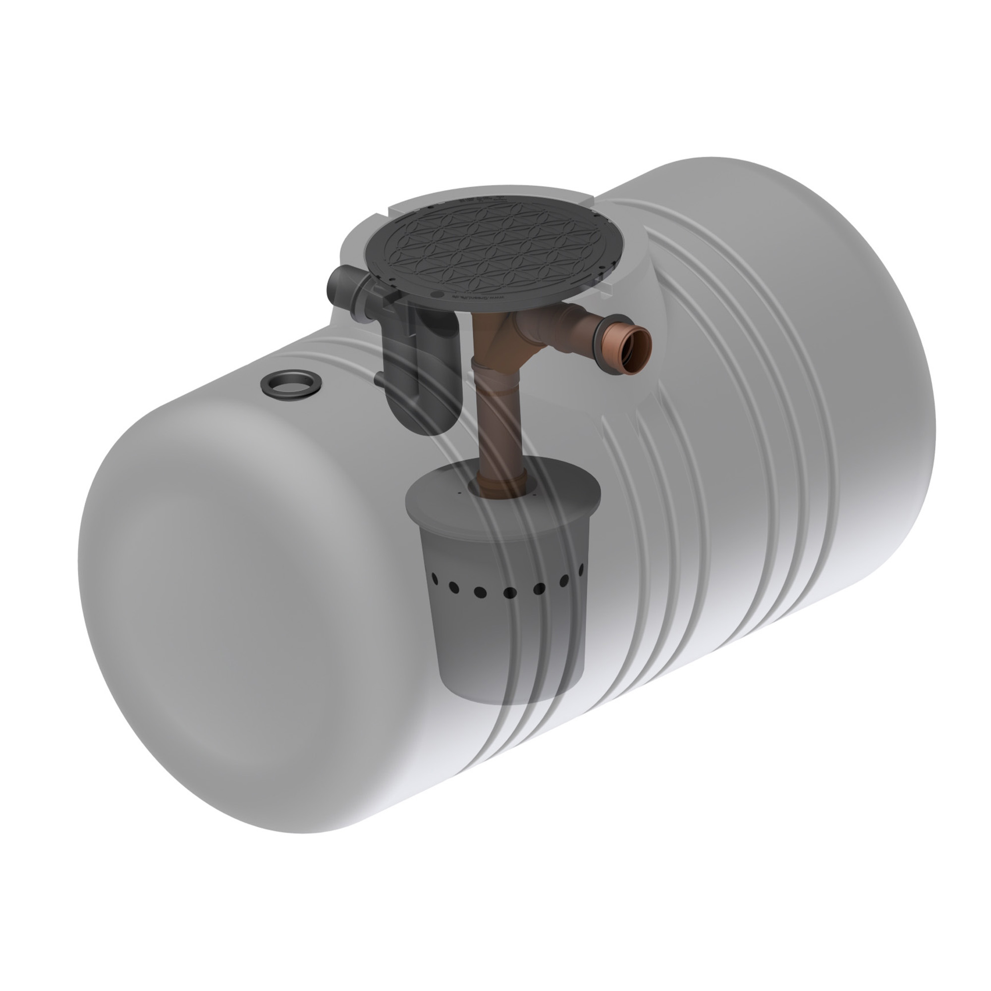 Erdtank 2100l mit Biovitor – Innen