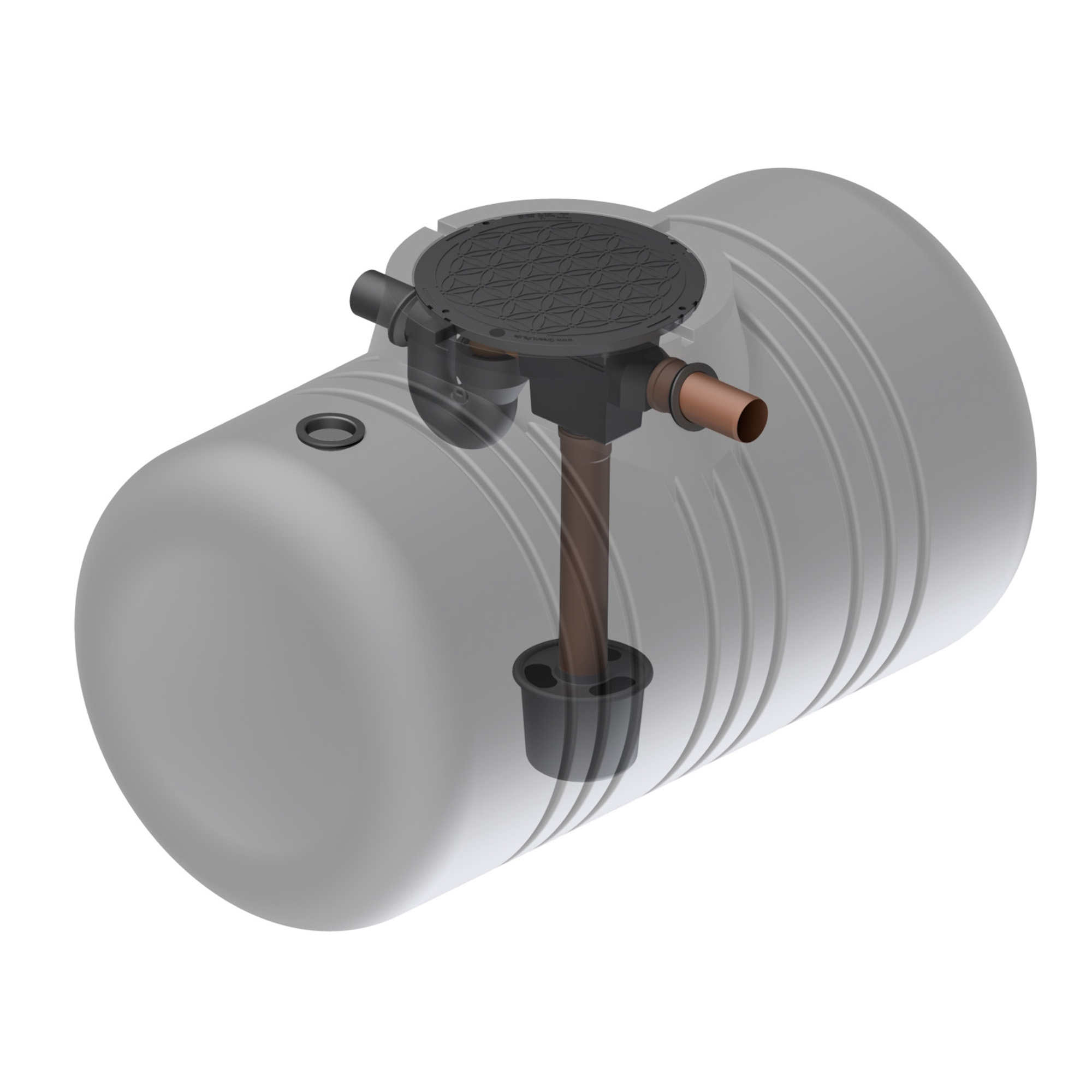 Erdtank 2100l mit Tankeinbaufilter – Innen