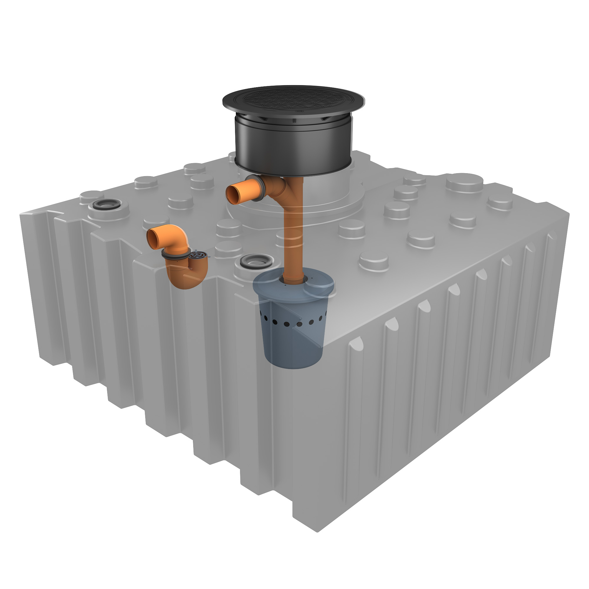 Flachtank mit Filter