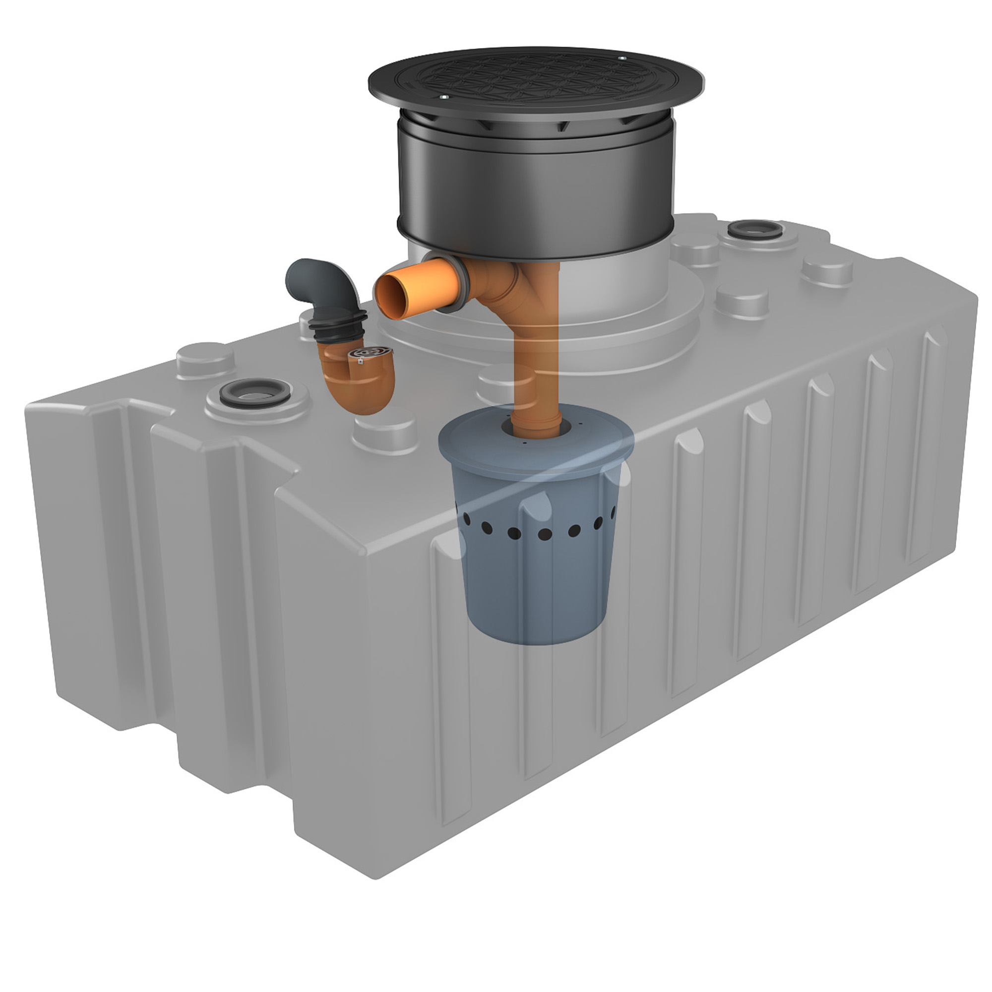 Flachtank mit Filter