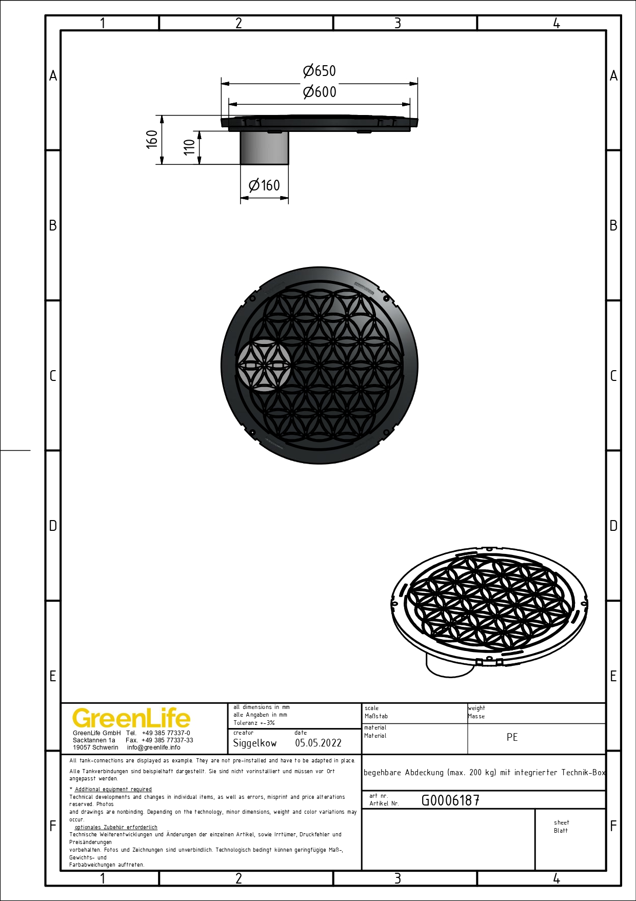tankabdeckung mit box für technik