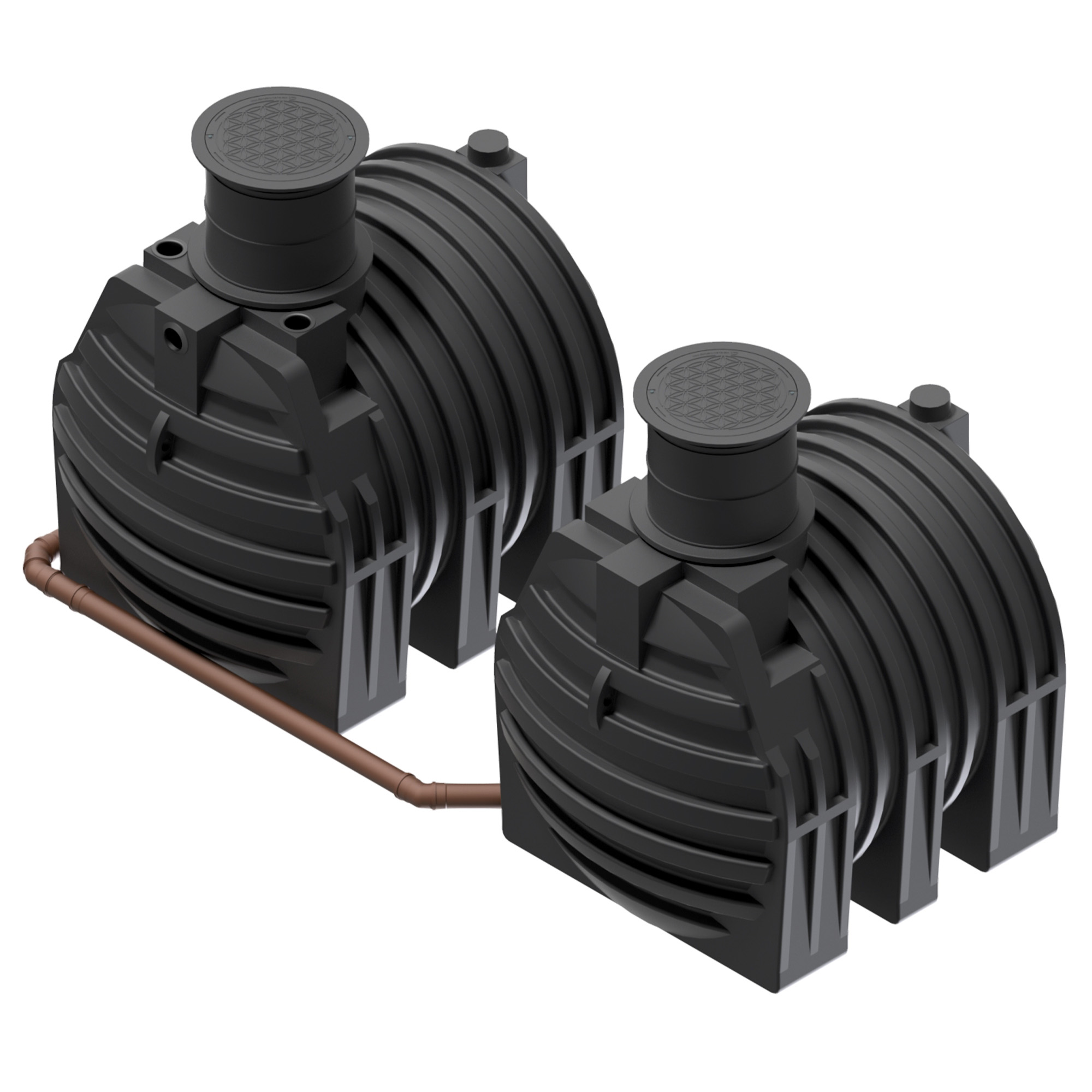 zwei verbundene Erdtanks à 9400 liter