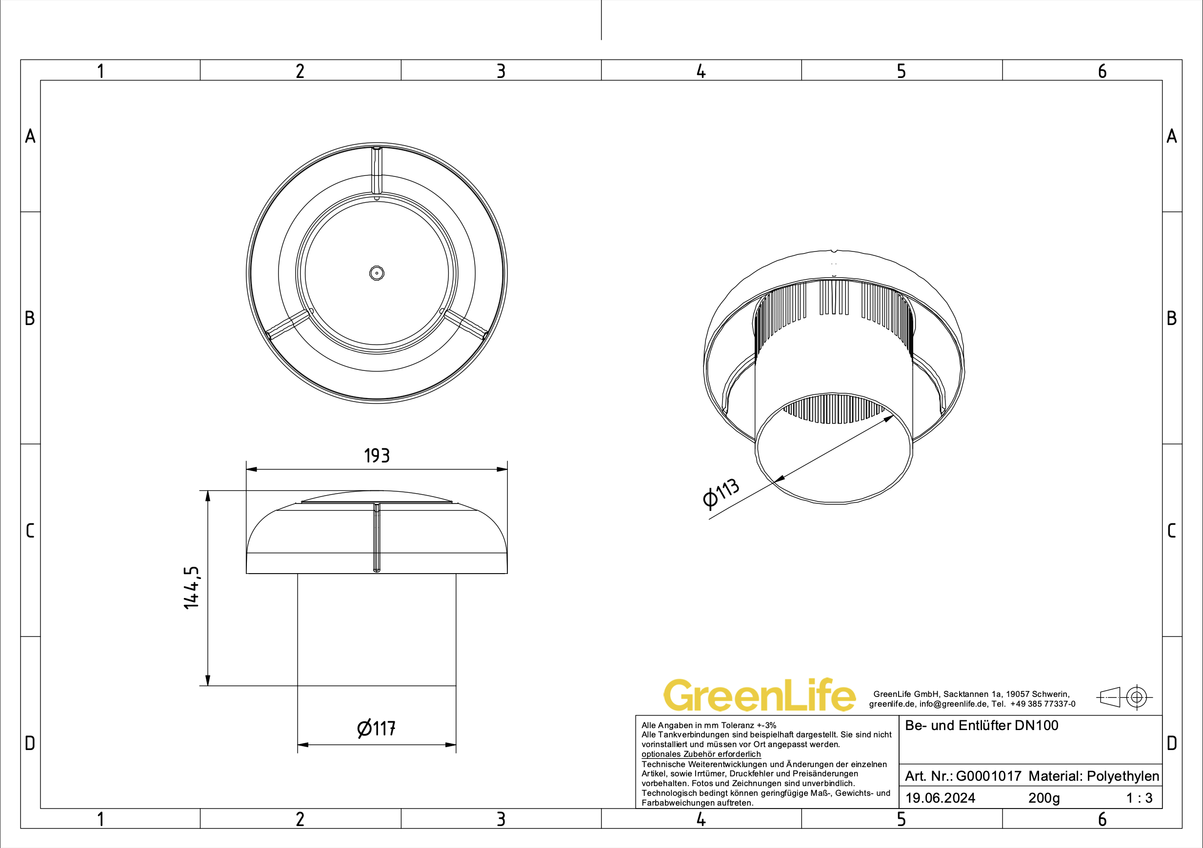 Be- und Entlüftung Überlauf